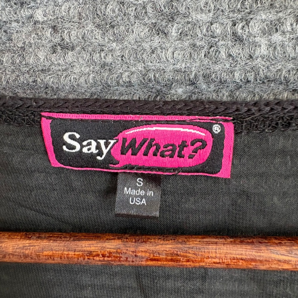 Say What? Womens Striped Knit Tank Top Black White Mesh Back Scoop Neck Small - Picture 2 of 4
